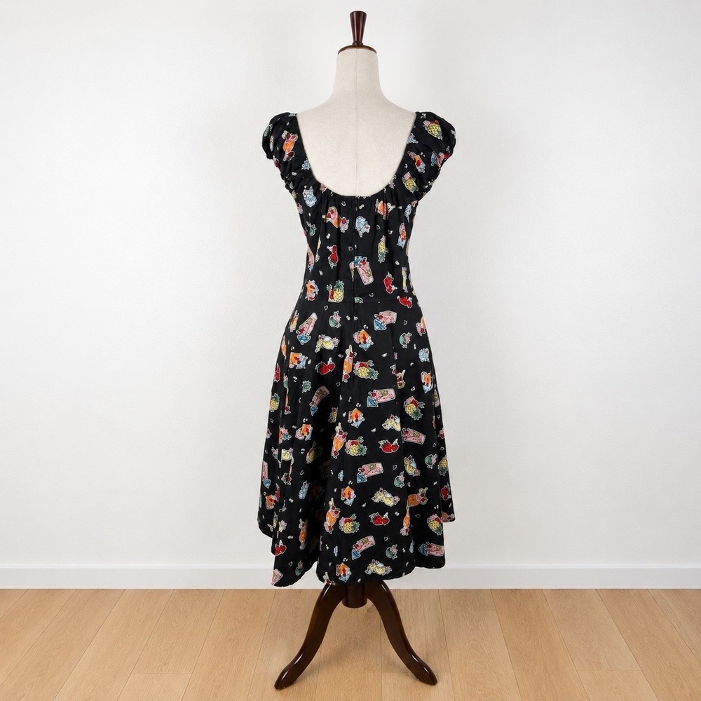 Hell Bunny Dress Womens XL Pina Colada Rockabilly Swing Cocktail Novelty Retro - Picture 8 of 16